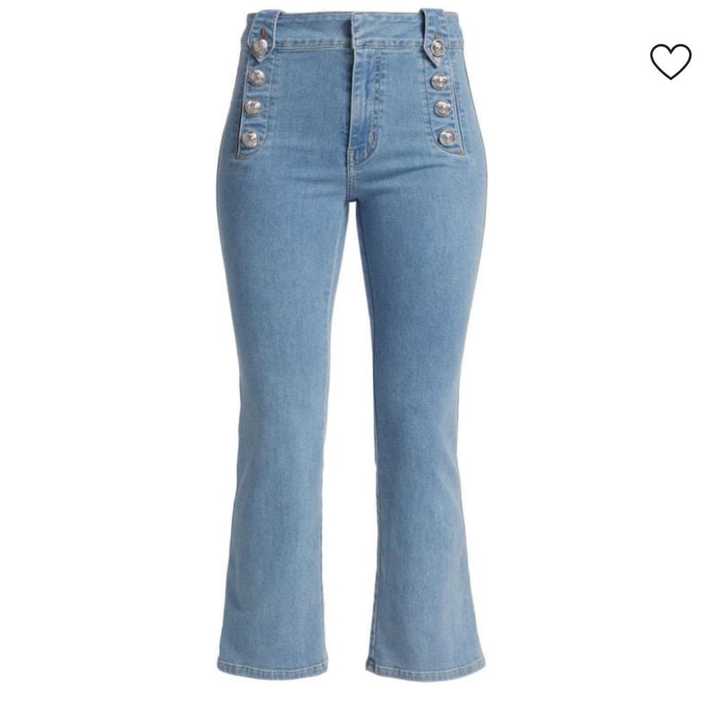 Derek Lam 10 Crosby Robertson High-Rise Stretch Crop Flare Jeans Sz 27 NWT